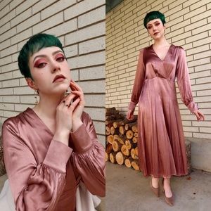 Pink Satin Maxi Dress